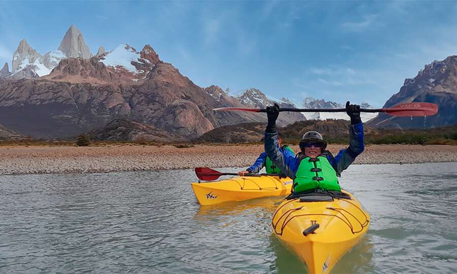 Paddle up facing Fitz Roy