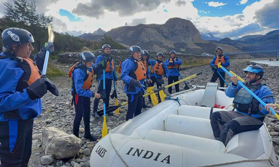 Technical and safety briefing on the riverbank