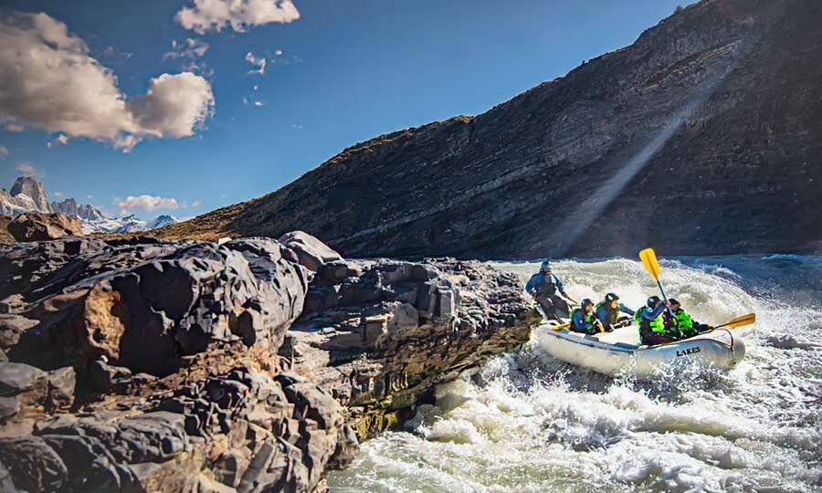 Running a rapid in the canyon