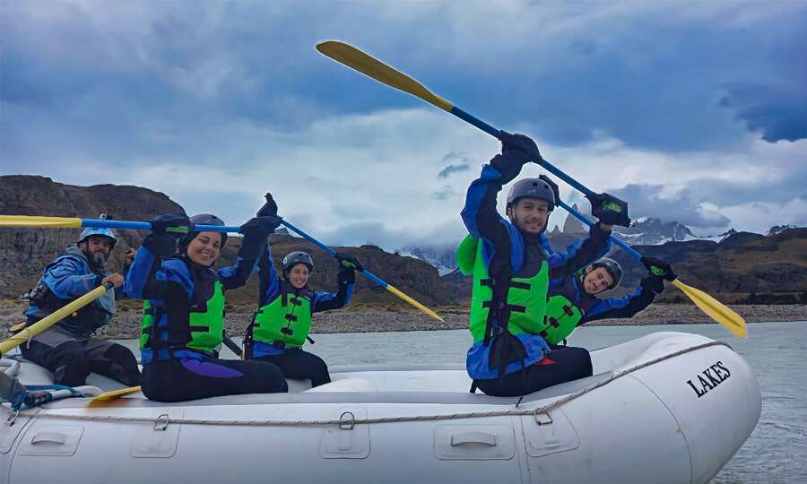 Paddles up on the calm-water stretch