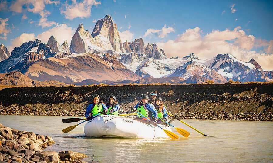 The raft on the Río de las Vueltas
