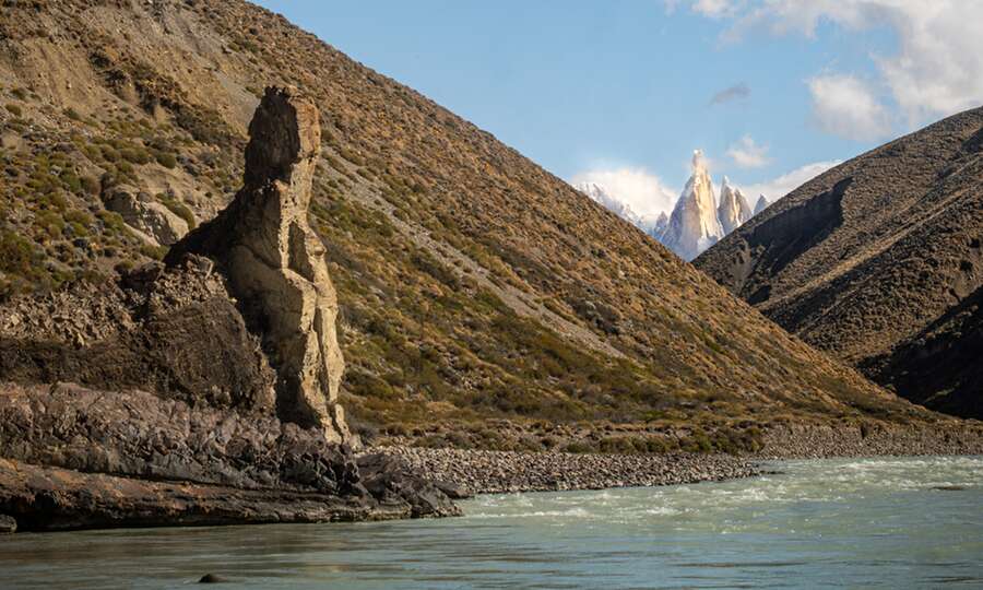 Rock formation in the river canyon