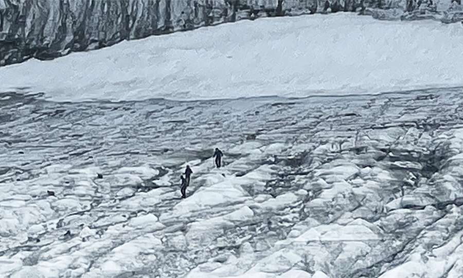 Trekking on the glacier
