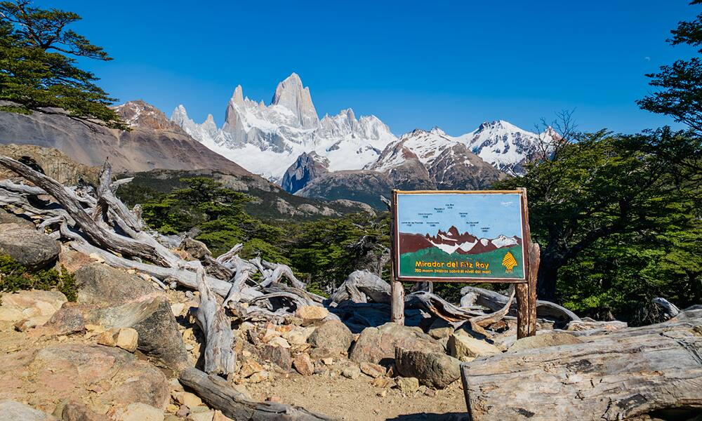El Mirador del Fitz Roy y su cartel interpretativo