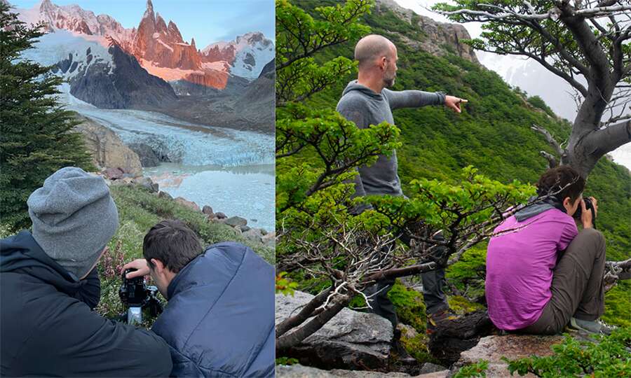 Fotógrafos acampando y explorando el Parque Nacional Los Glaciares